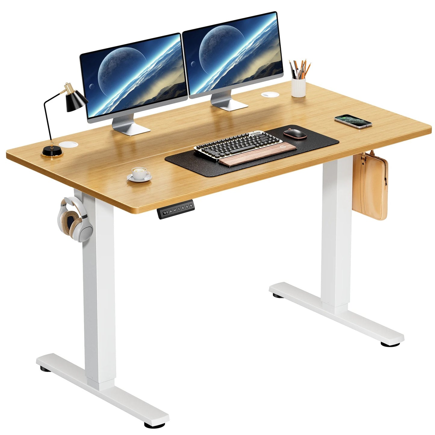 Height Adjustable Electric Standing Desk – 40x24" Sit-Stand Workstation Ergonomic Home Office Motorized Computer Desk