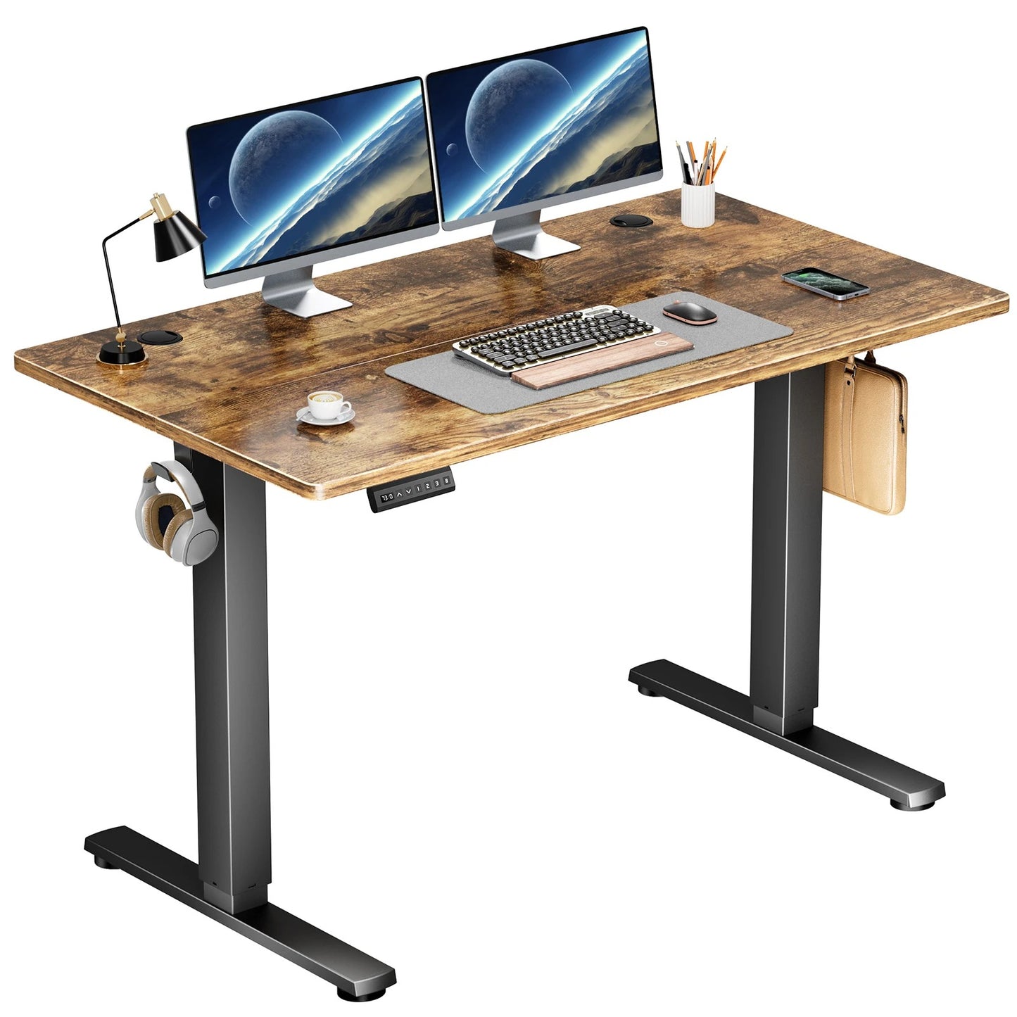 Height Adjustable Electric Standing Desk – 40x24" Sit-Stand Workstation Ergonomic Home Office Motorized Computer Desk