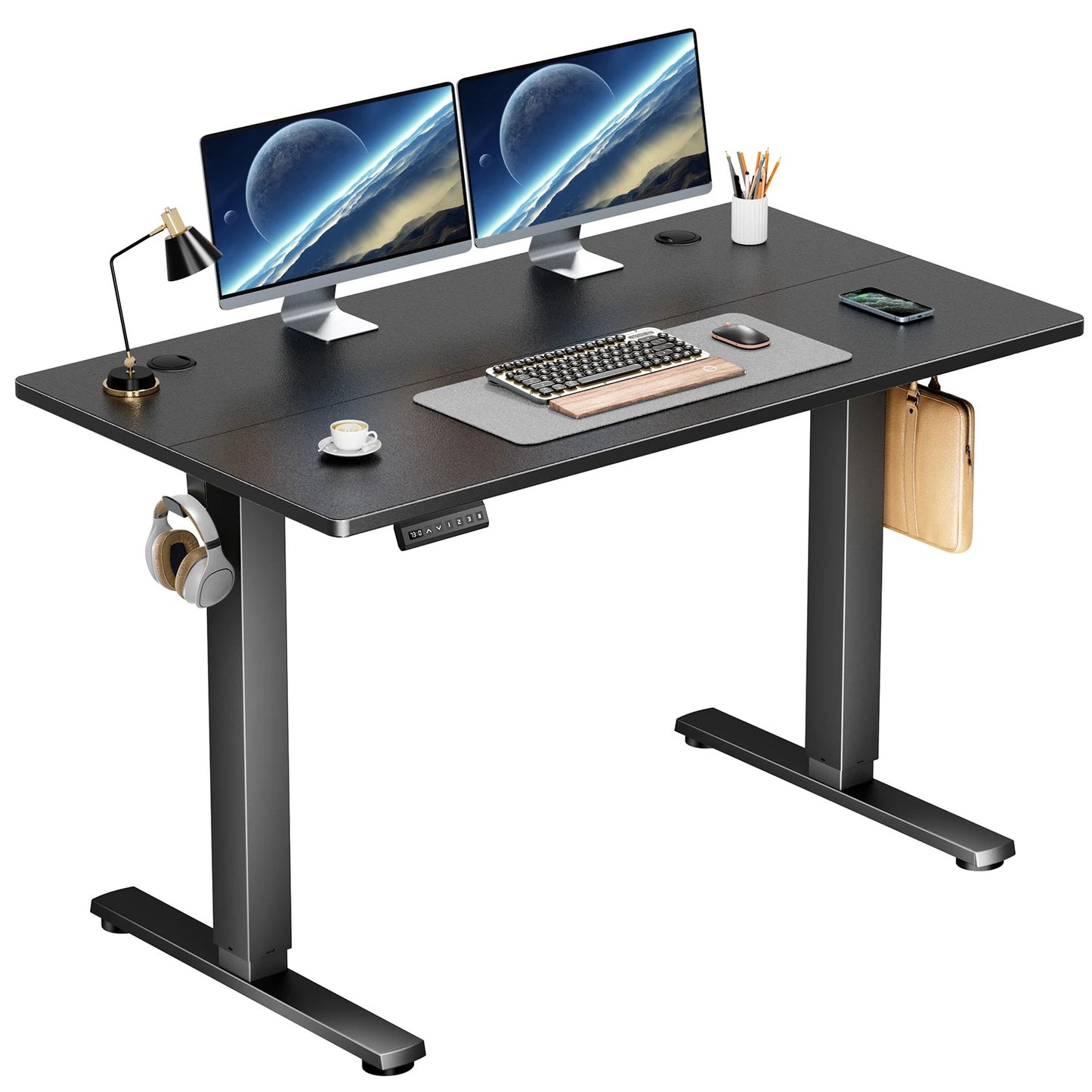 Height Adjustable Electric Standing Desk – 40x24" Sit-Stand Workstation Ergonomic Home Office Motorized Computer Desk