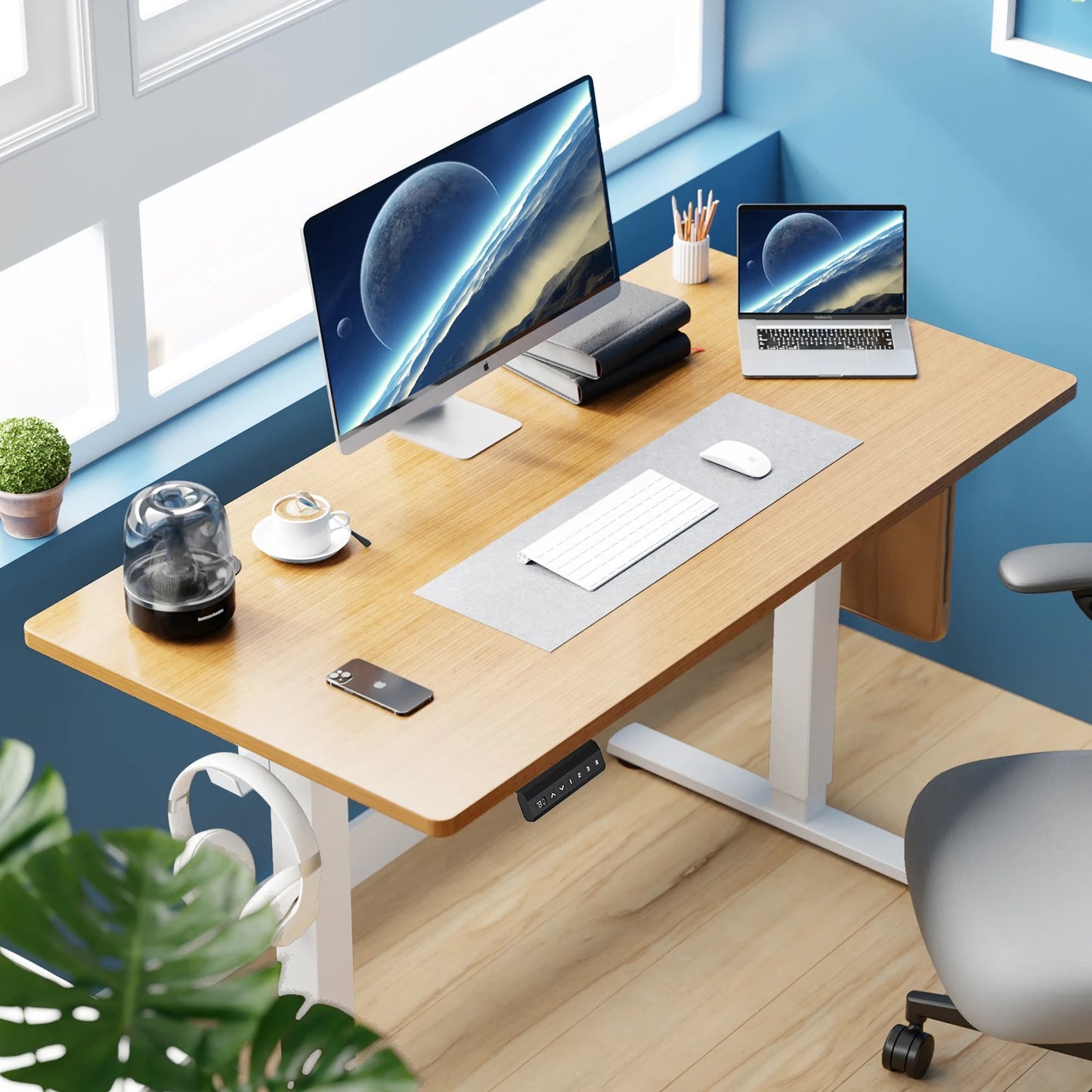 Height Adjustable Electric Standing Desk – 40x24" Sit-Stand Workstation Ergonomic Home Office Motorized Computer Desk