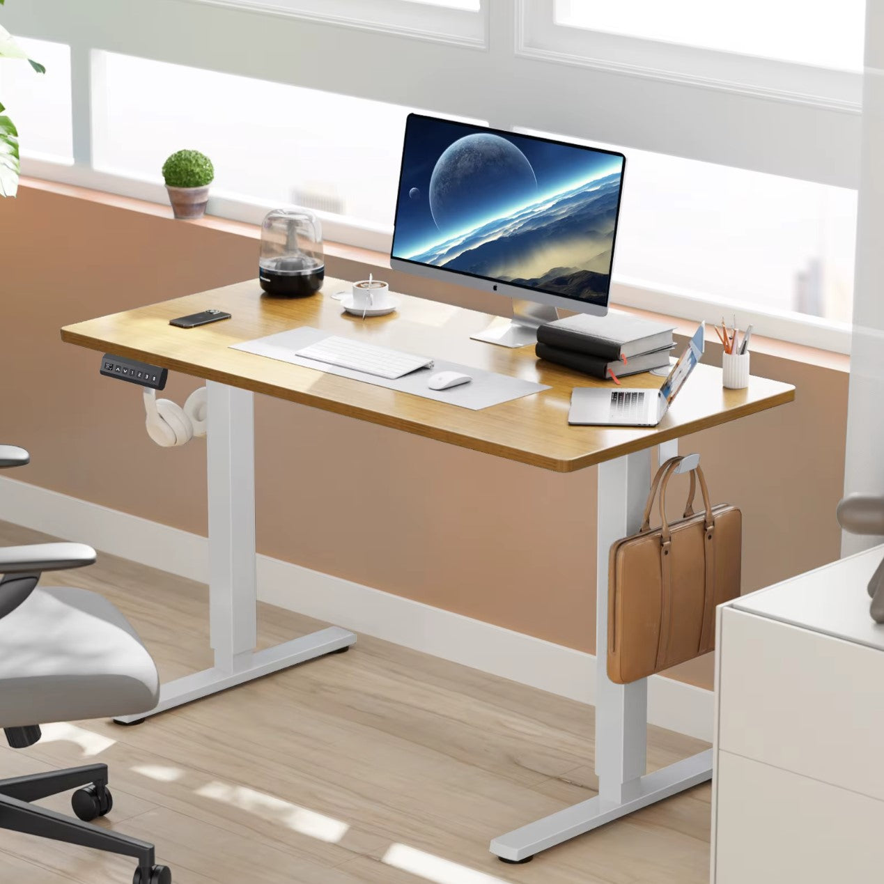 Height Adjustable Electric Standing Desk – 40x24" Sit-Stand Workstation Ergonomic Home Office Motorized Computer Desk