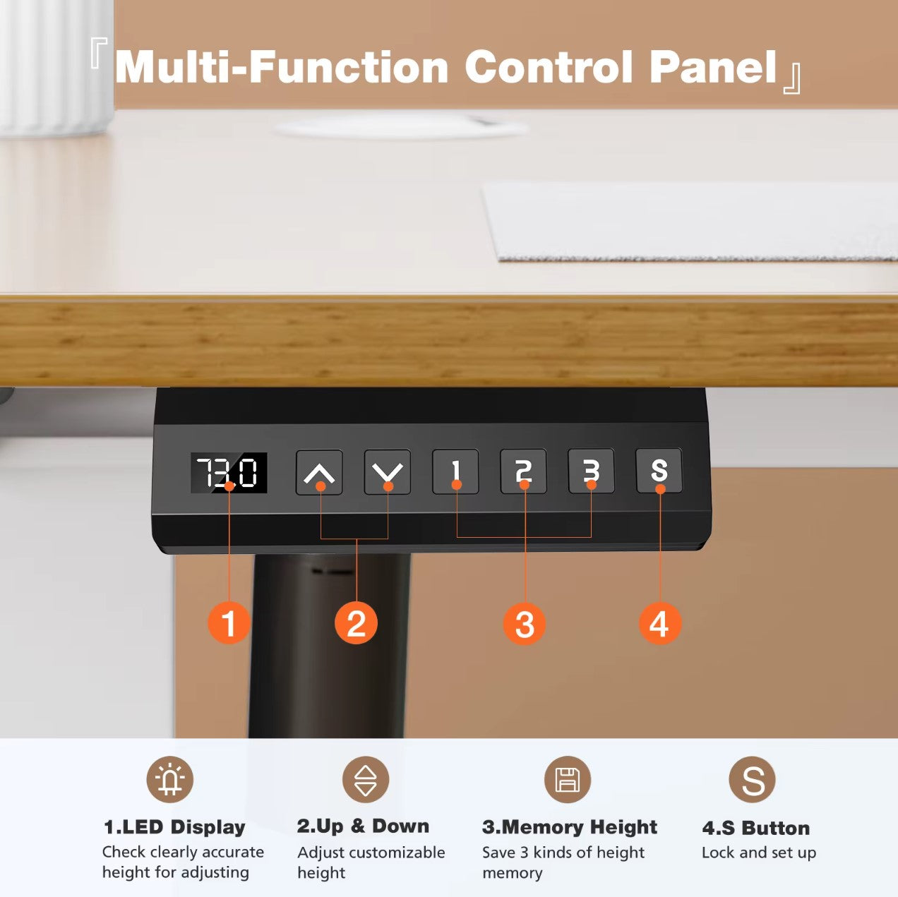 Height Adjustable Electric Standing Desk – 40x24" Sit-Stand Workstation Ergonomic Home Office Motorized Computer Desk
