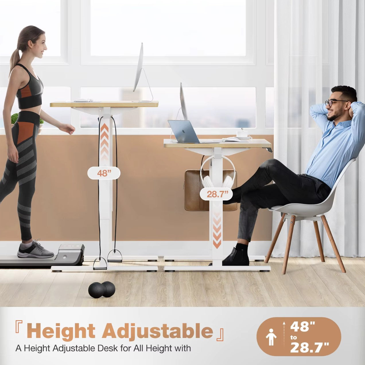 Height Adjustable Electric Standing Desk – 40x24" Sit-Stand Workstation Ergonomic Home Office Motorized Computer Desk