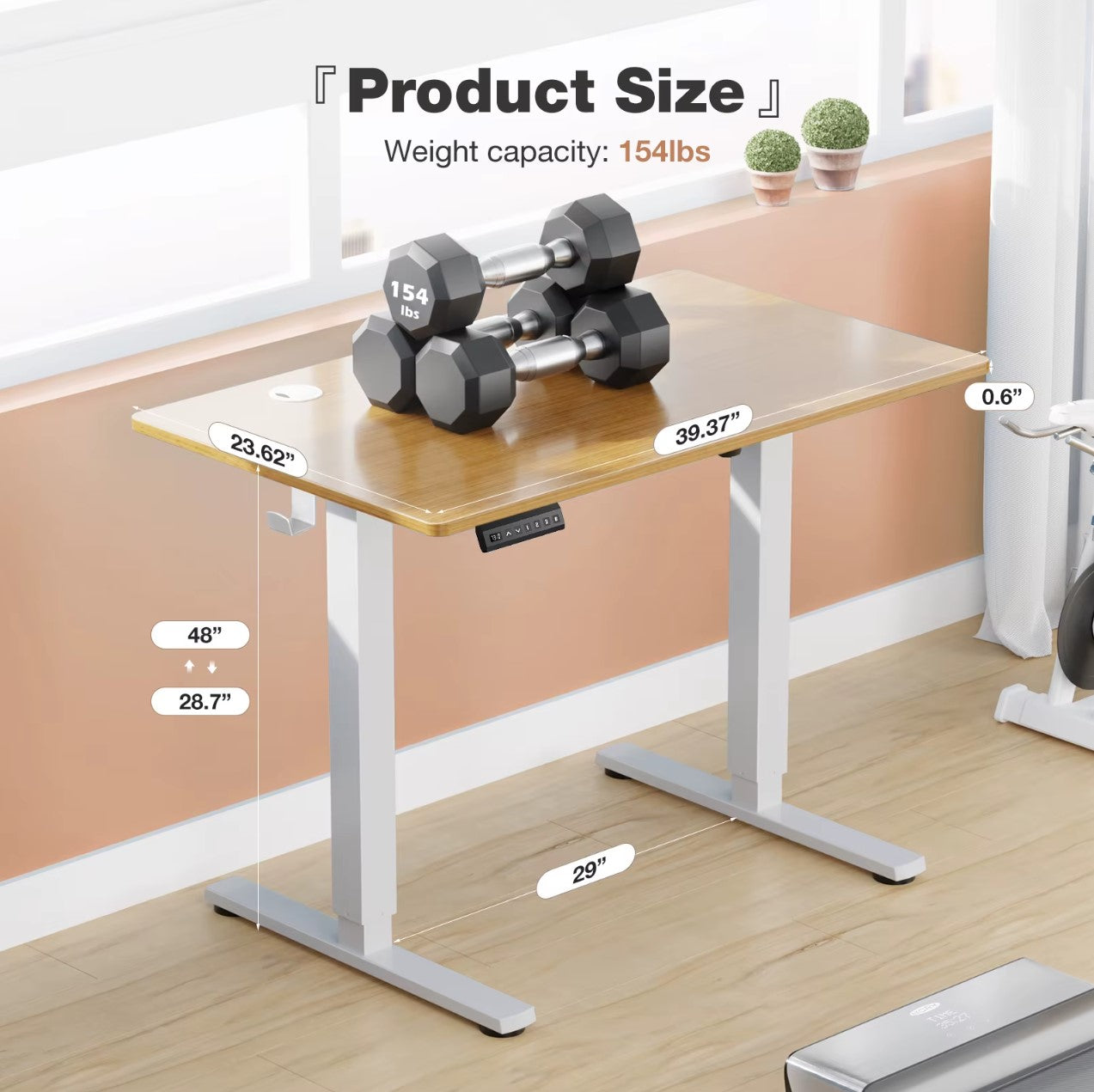 Height Adjustable Electric Standing Desk – 40x24" Sit-Stand Workstation Ergonomic Home Office Motorized Computer Desk
