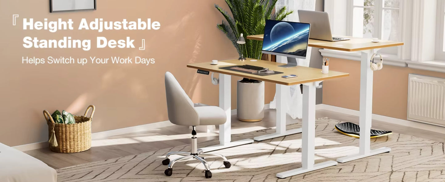 Height Adjustable Electric Standing Desk – 40x24" Sit-Stand Workstation Ergonomic Home Office Motorized Computer Desk