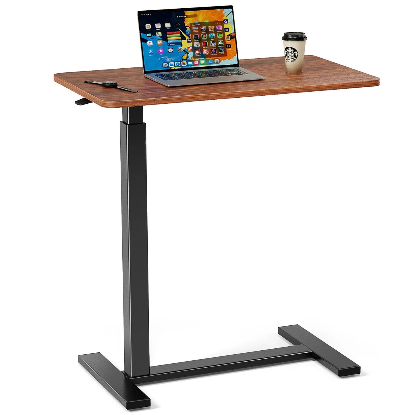 Adjustable Rolling Mobile Desk with Hidden Wheels for Home, Bedroom, and Sofa