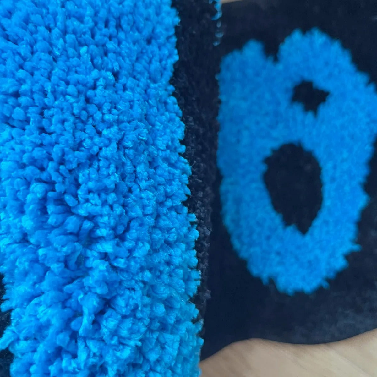 Black Blue 'Cookies Clothing' Inspired Tufted Rug