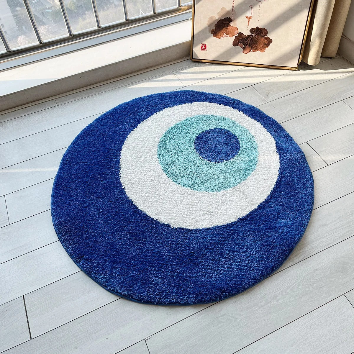 Blue Evil Eye Supernatural Nazar Amulet Tufted Rug
