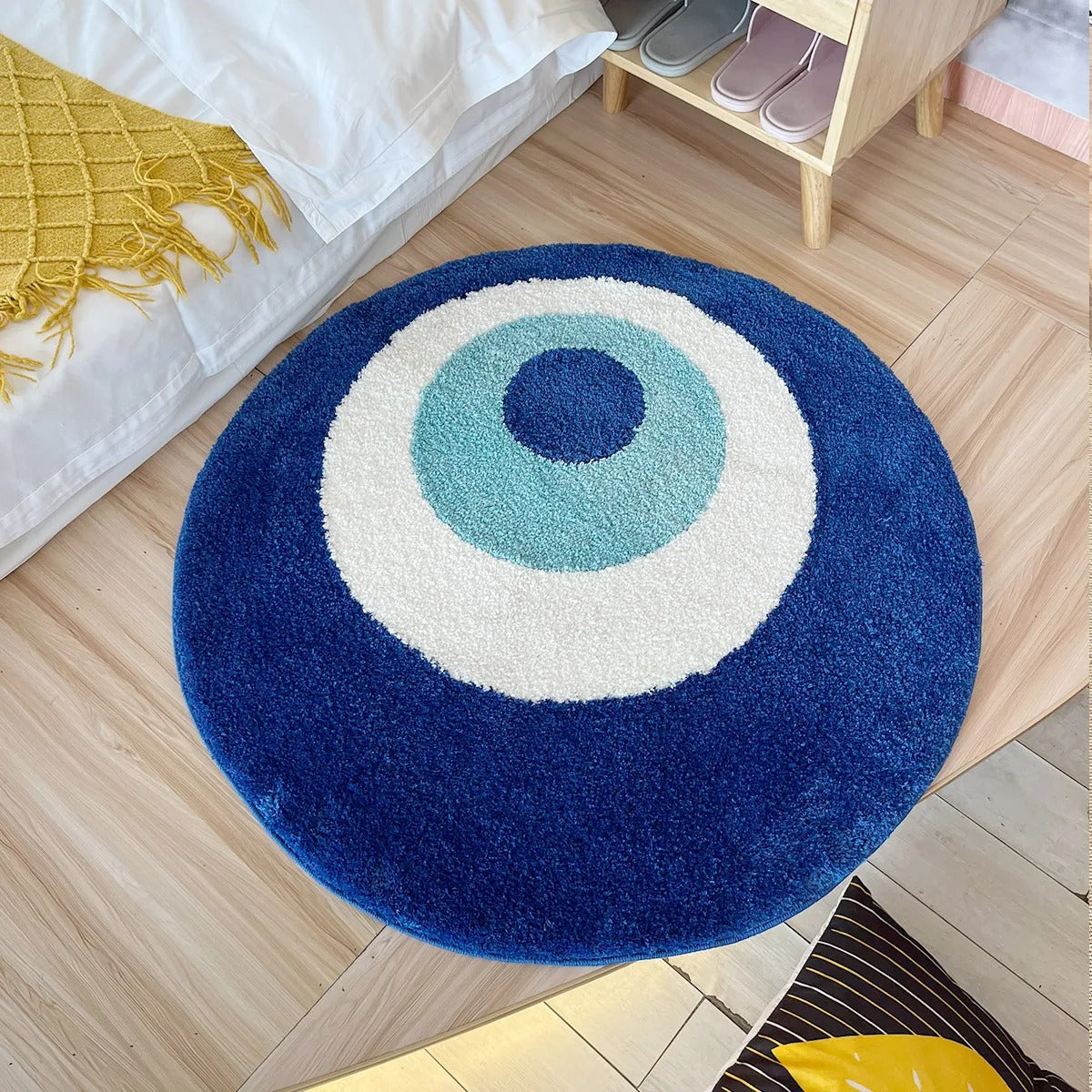 Blue Evil Eye Supernatural Nazar Amulet Tufted Rug