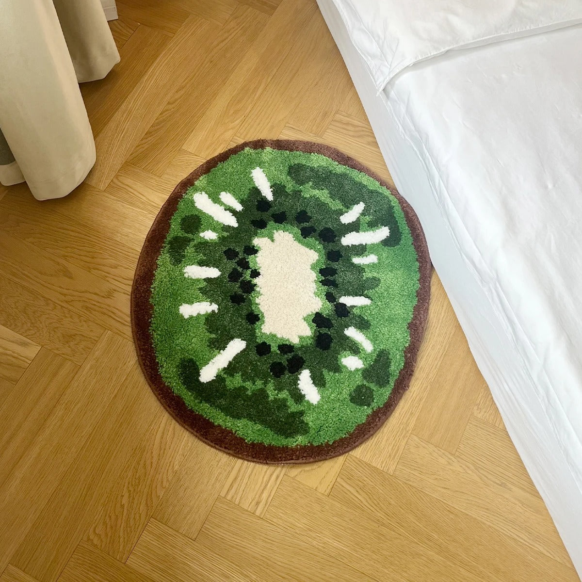 Green Sliced Kiwi Tufted Rug
