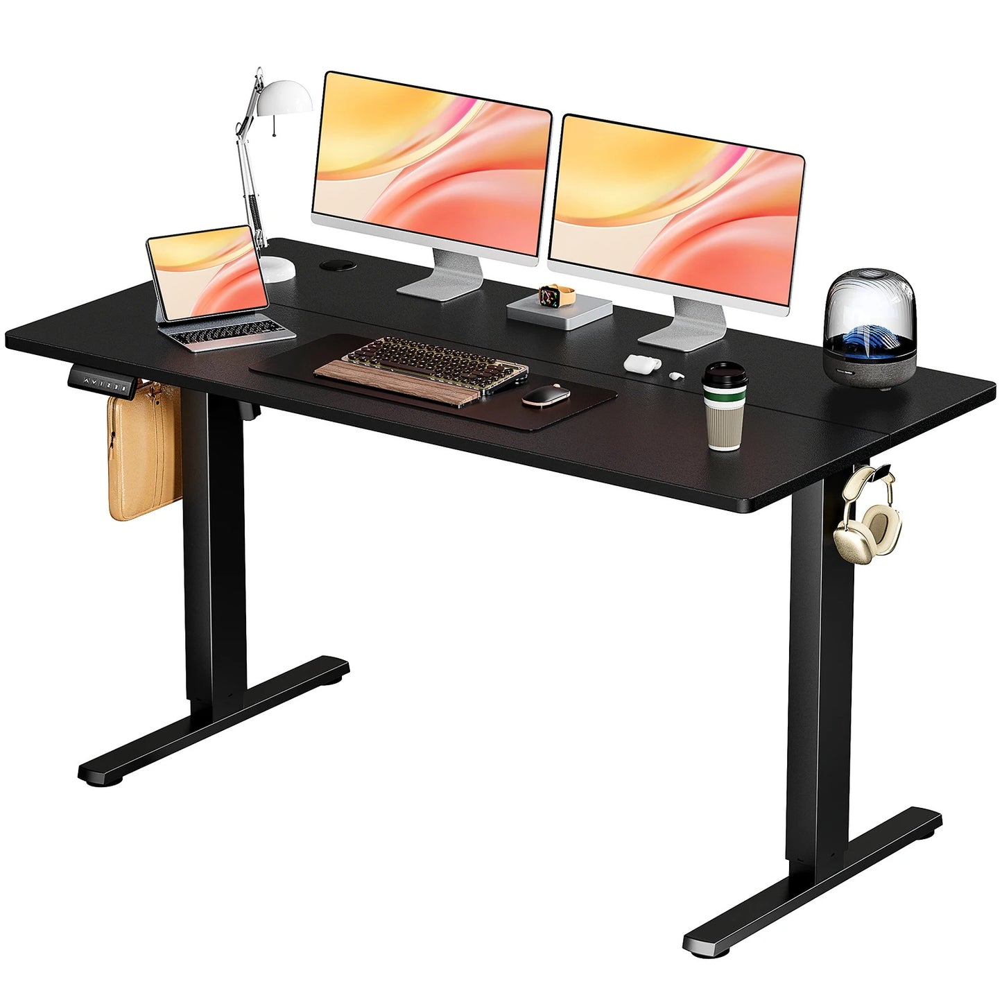 Height Adjustable Electric Standing Desk – 55x24" Sit-Stand Workstation Ergonomic Home Office Motorized Computer Desk