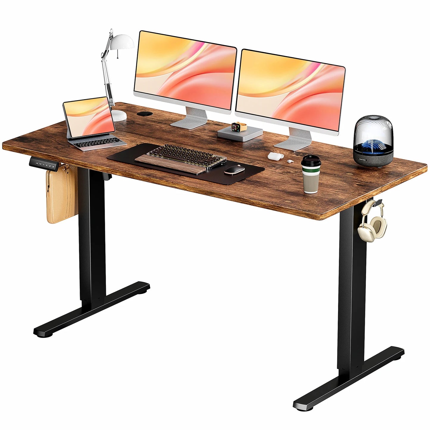 Height Adjustable Electric Standing Desk – 55x24" Sit-Stand Workstation Ergonomic Home Office Motorized Computer Desk