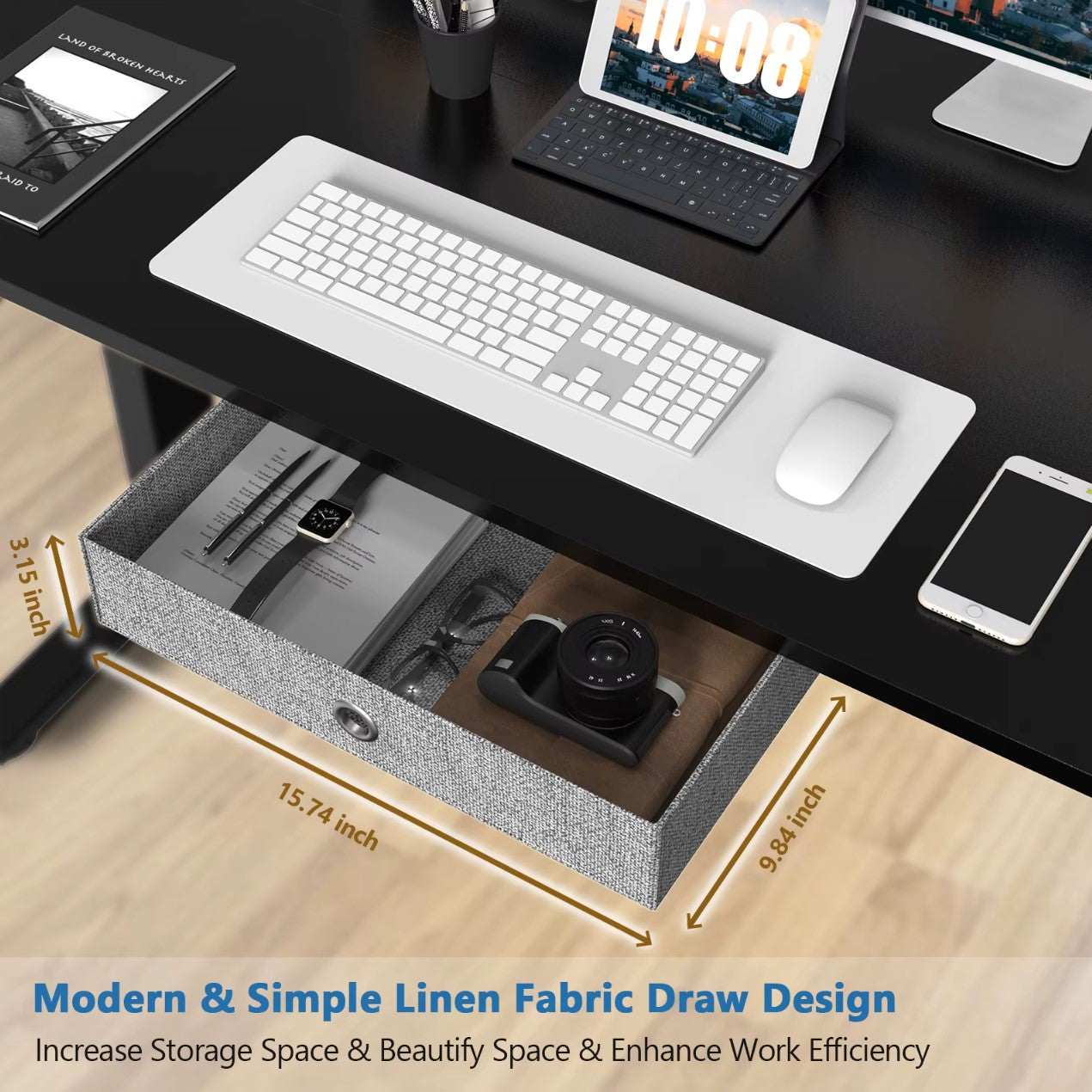 Height Adjustable Electric Standing Desk – 55x24" Sit-Stand Workstation Ergonomic Home Office Motorized Computer Desk