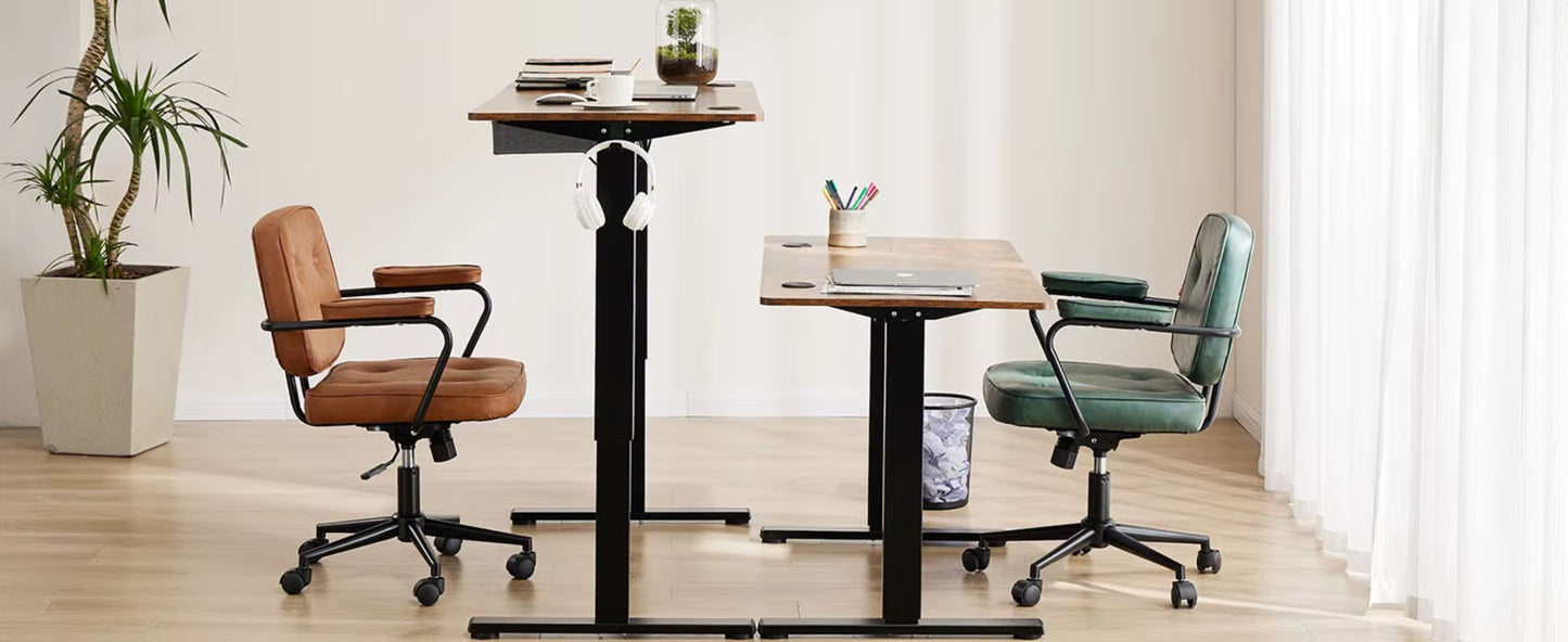 Height Adjustable Electric Standing Desk – 55x24" Sit-Stand Workstation Ergonomic Home Office Motorized Computer Desk