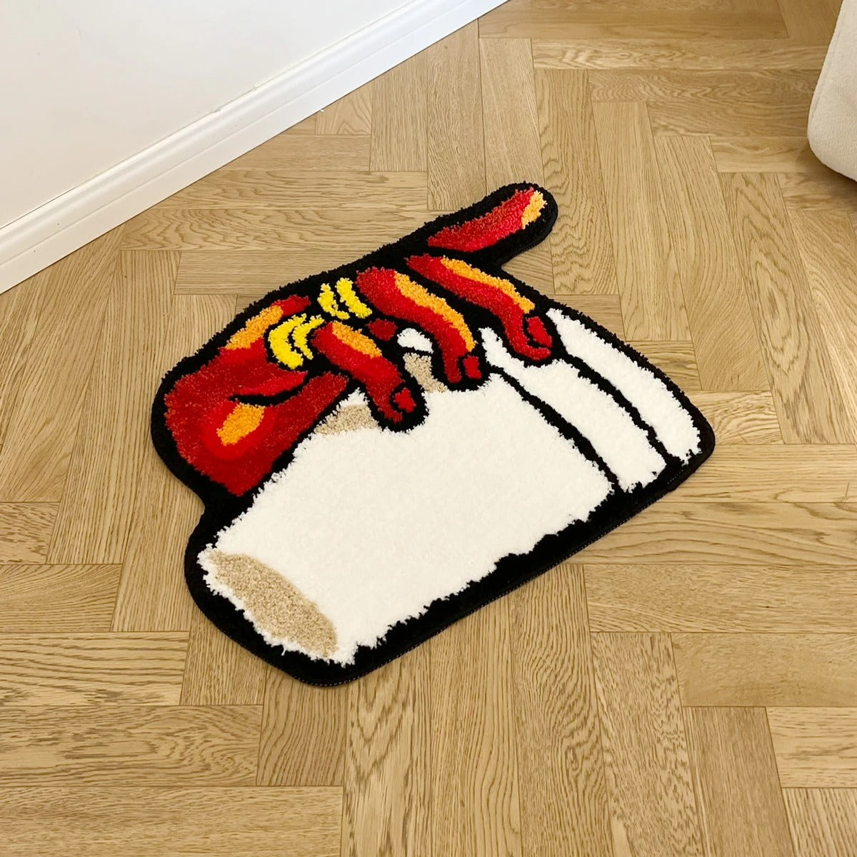 Hip-Hop Rap Hand Holding a Styrofoam Double Cup Tufted Rug