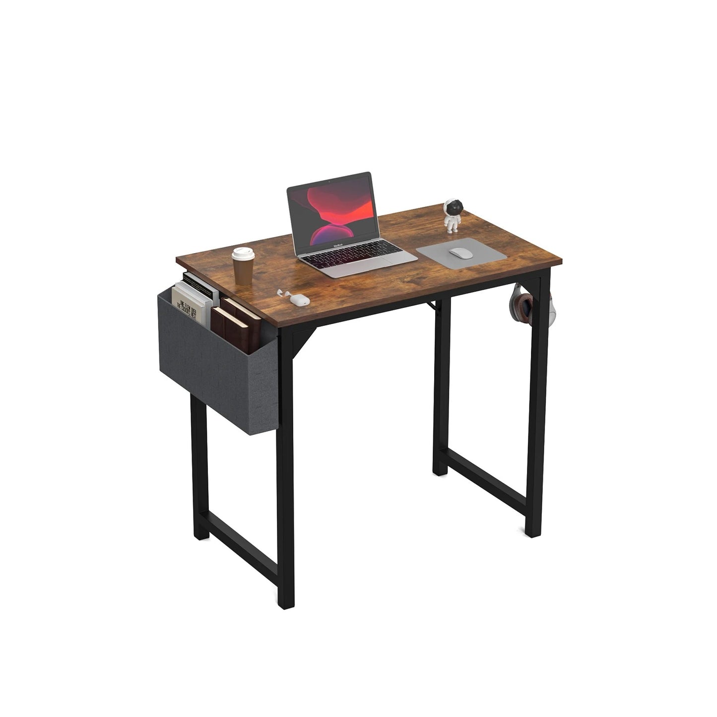 Home Office Computer Gaming Desk with Storage Bag + Headphone Hook, Writing Study Desk, Easy Assembly