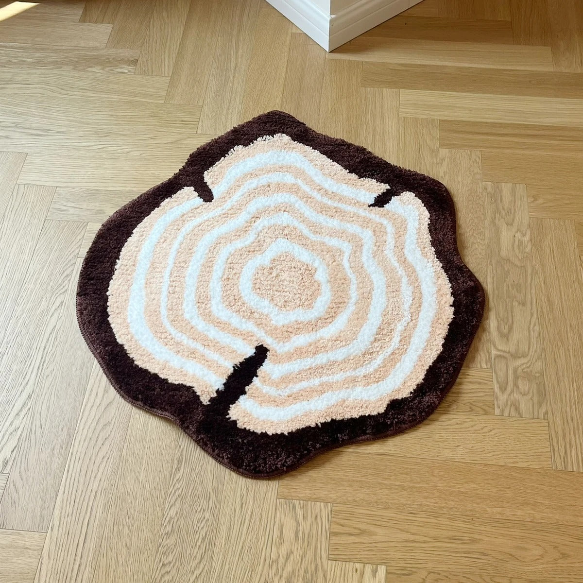 Nature Lover Tree Stump Rings Tufted Rug