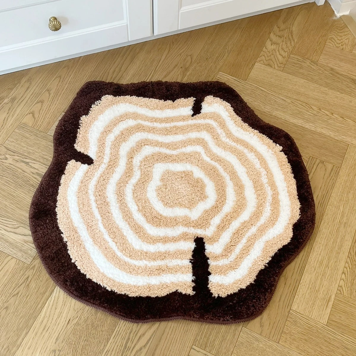 Nature Lover Tree Stump Rings Tufted Rug