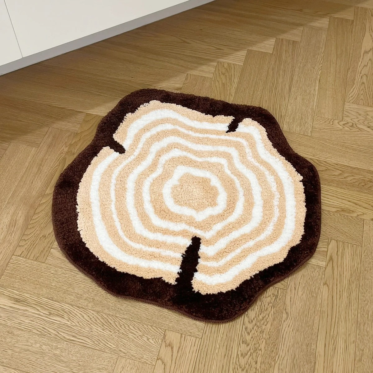 Nature Lover Tree Stump Rings Tufted Rug