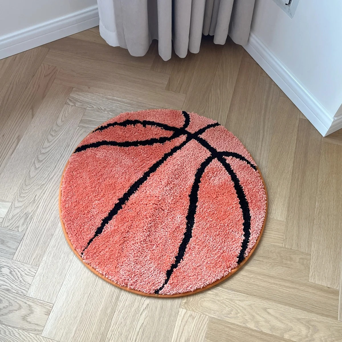 Orange Basketball Athlete Tufted Rug