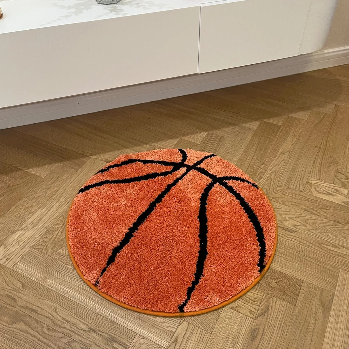 Orange Basketball Athlete Tufted Rug