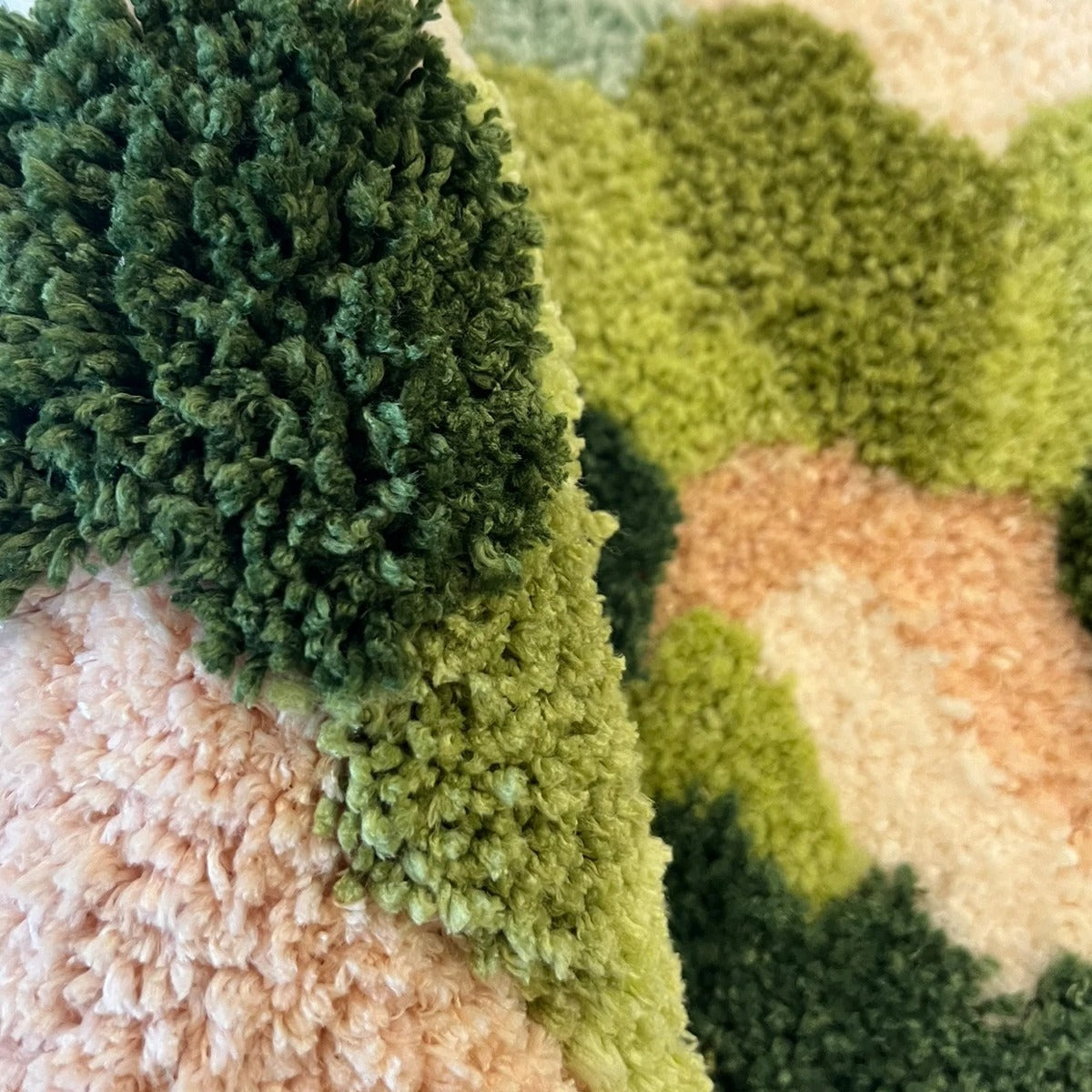 Outdoors Green Mountain Nature Lover Hiking Tufted Rug