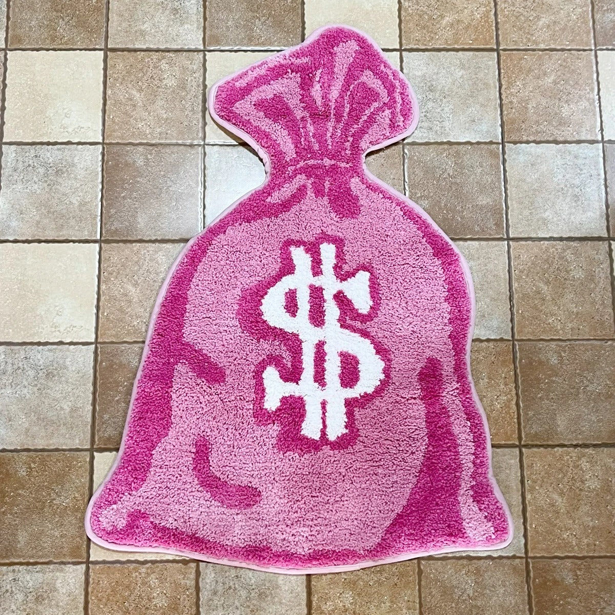 Pink Money Bag Tufted Rug