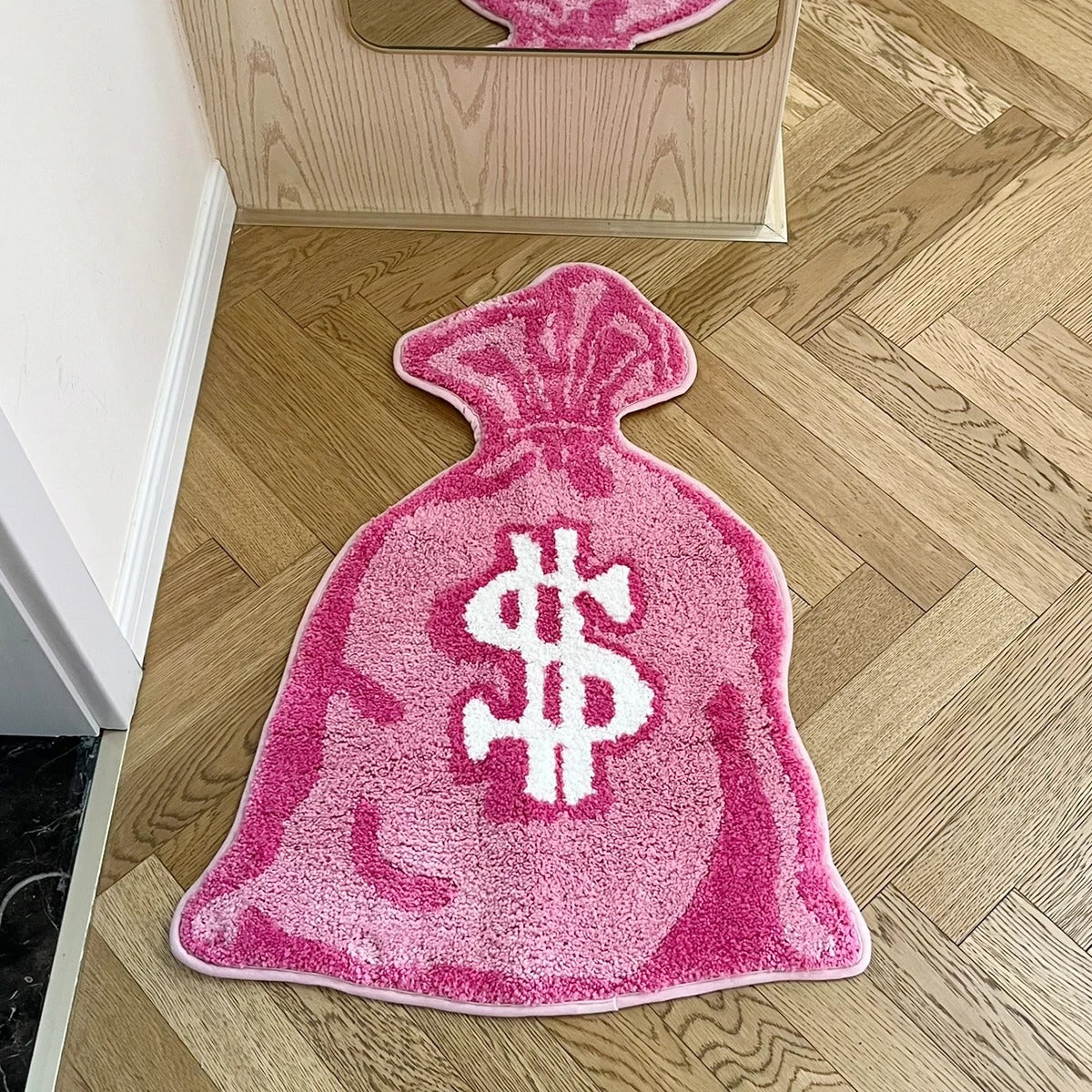 Pink Money Bag Tufted Rug