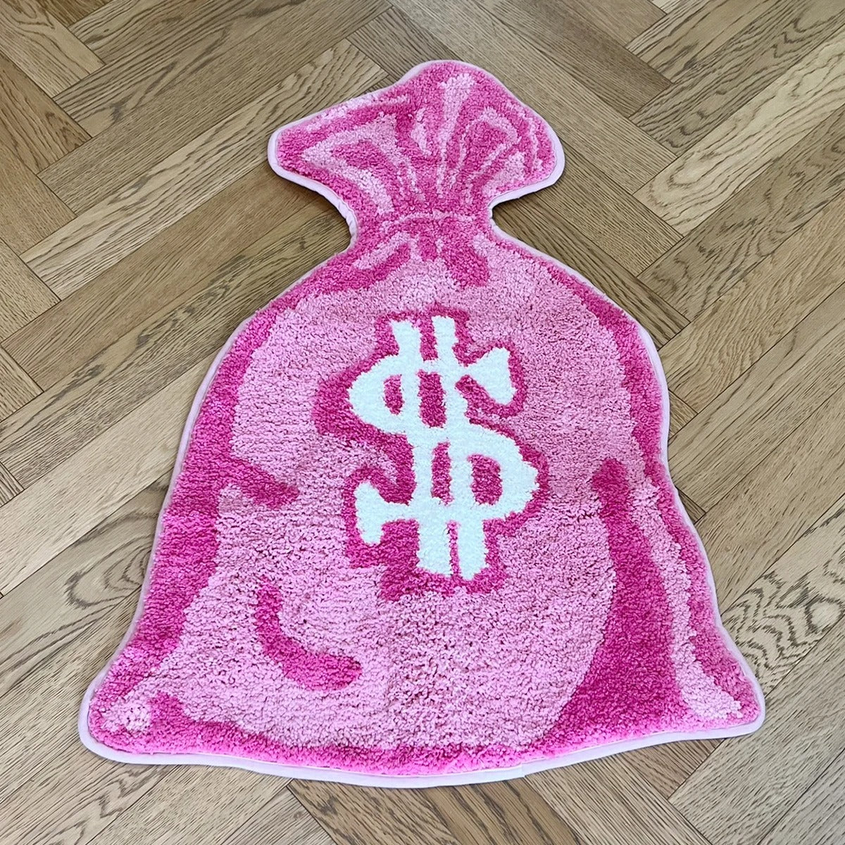 Pink Money Bag Tufted Rug