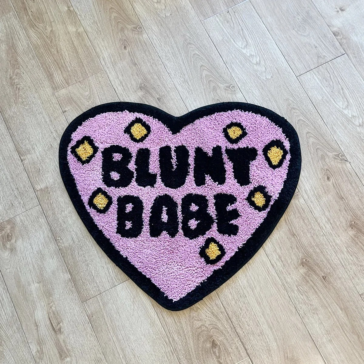 Pink 'Blunt Babe' Heart Tufted Rug