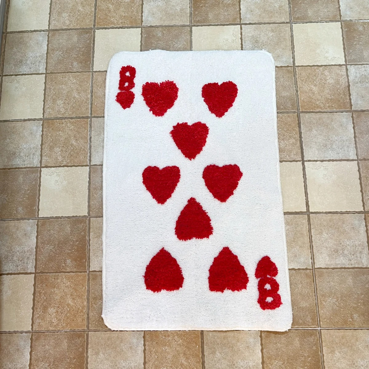 Poker Card '8 of Hearts' Tufted Rug