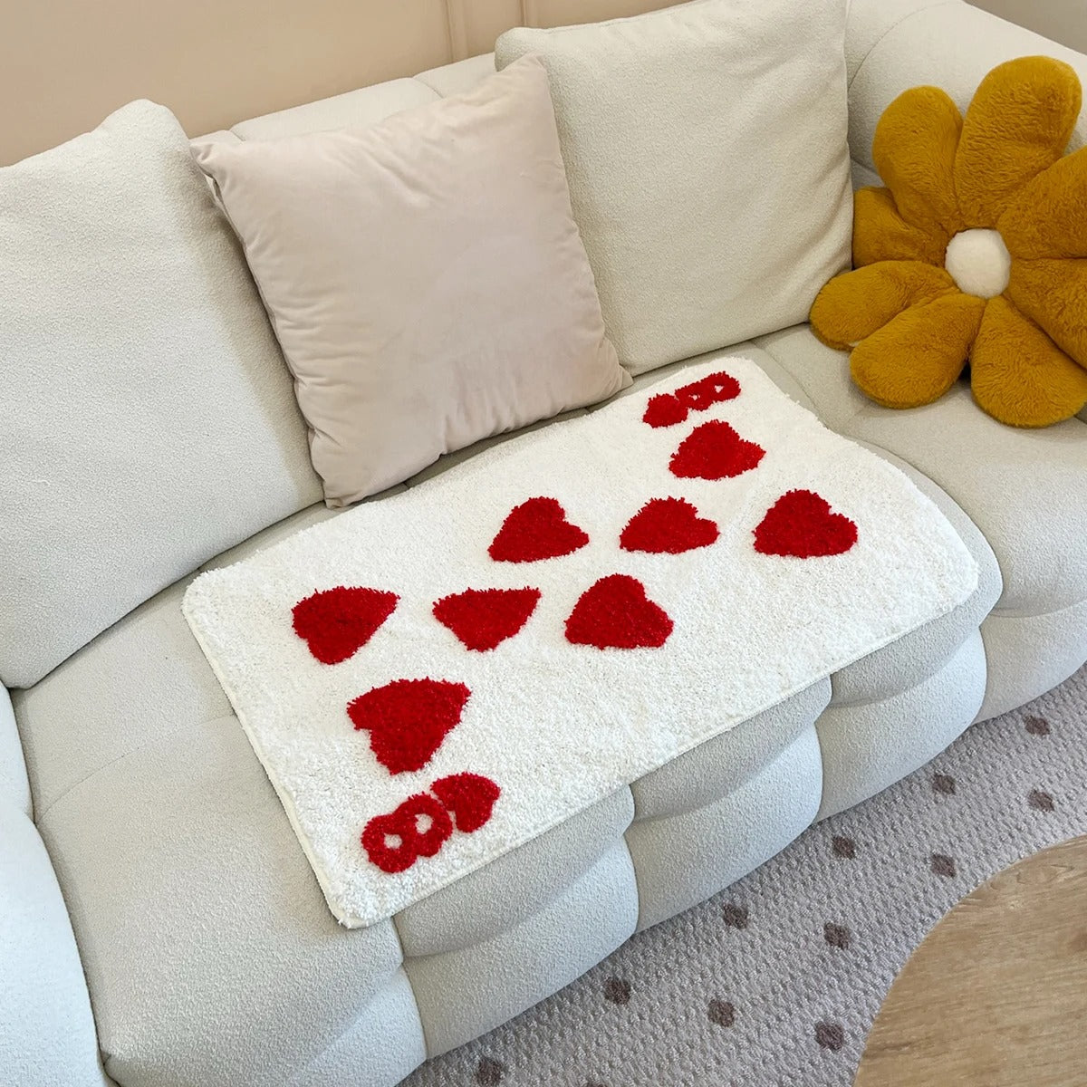 Poker Card '8 of Hearts' Tufted Rug