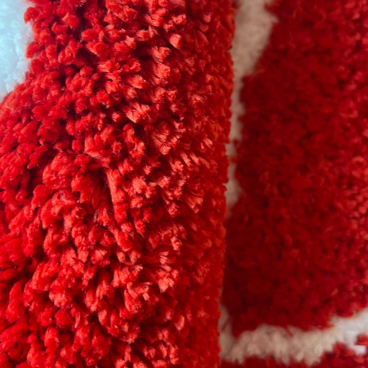 Red Dice With White Hearts Tufted Rug