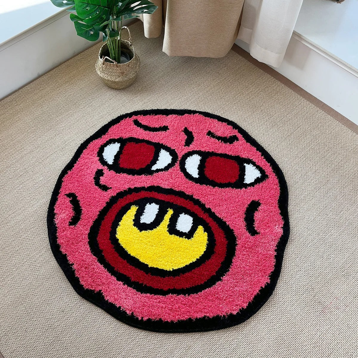 Red Pink 'Tyler The Creator' Inspired Cherry Bomb Tufted Rug
