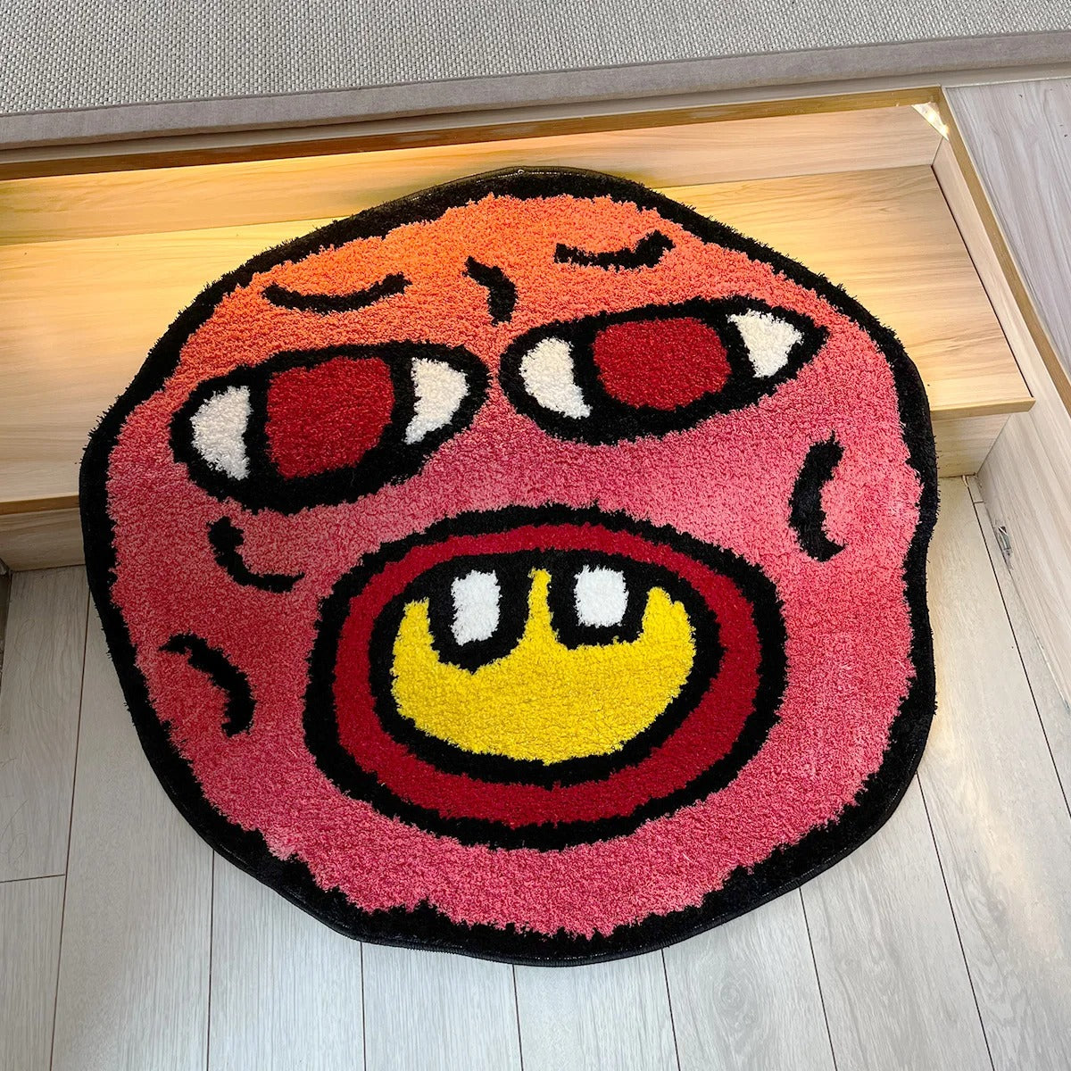 Red Pink 'Tyler The Creator' Inspired Cherry Bomb Tufted Rug