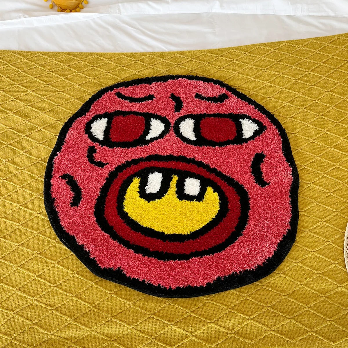 Red Pink 'Tyler The Creator' Inspired Cherry Bomb Tufted Rug