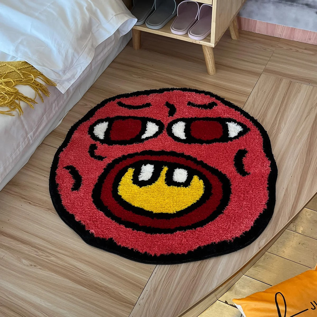 Red Pink 'Tyler The Creator' Inspired Cherry Bomb Tufted Rug