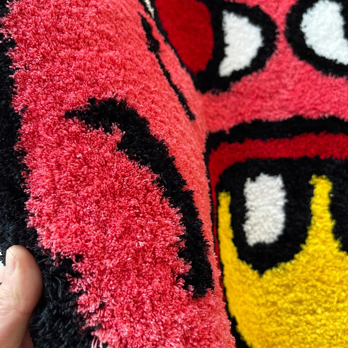 Red Pink 'Tyler The Creator' Inspired Cherry Bomb Tufted Rug