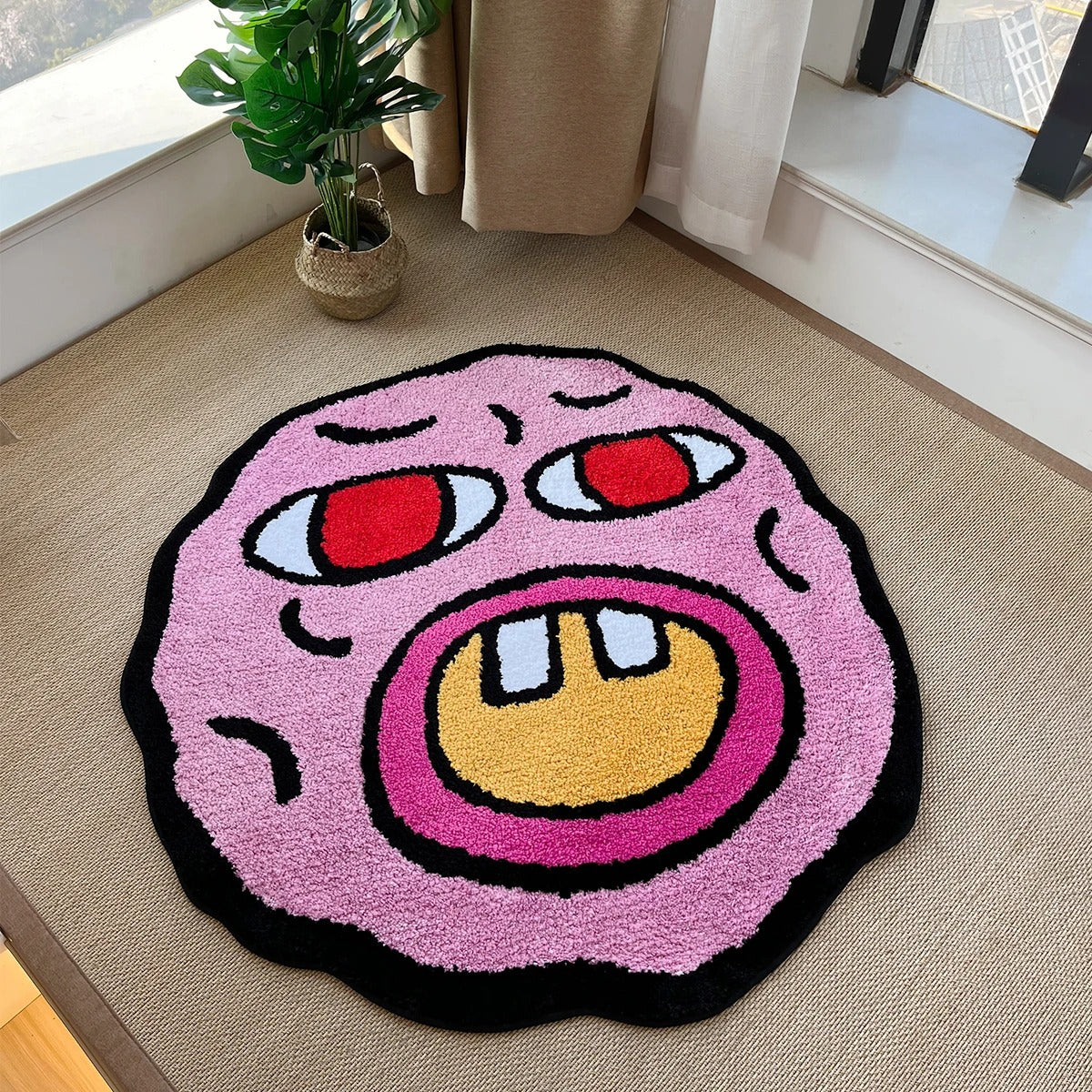 Red Pink 'Tyler The Creator' Inspired Cherry Bomb Tufted Rug