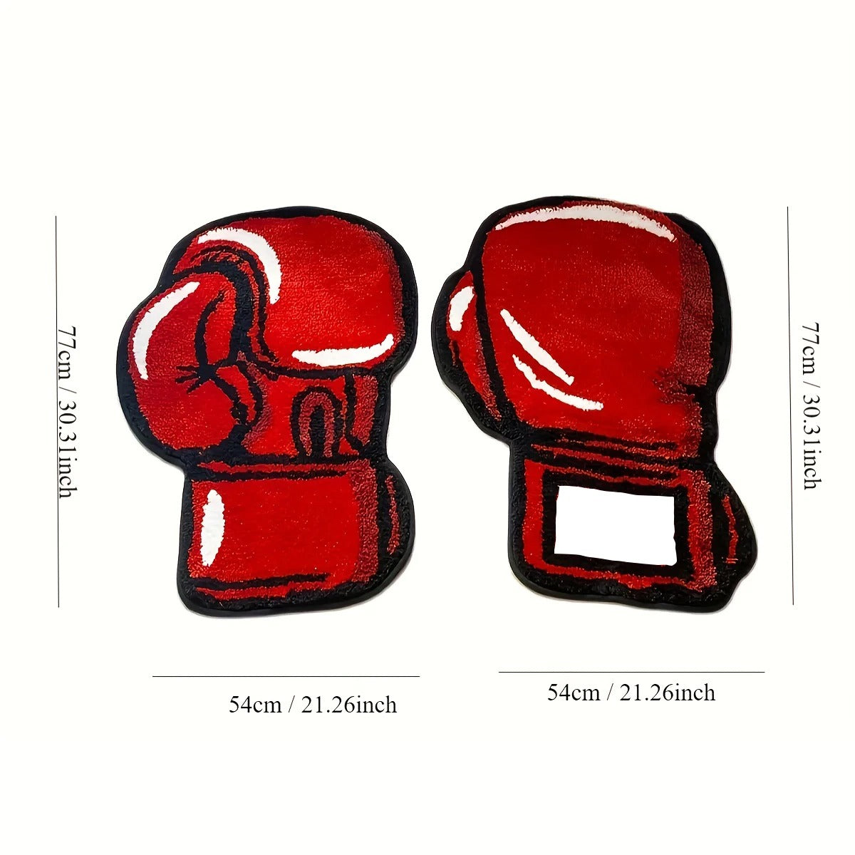 Red Punching Boxing Glove Tufted Rug