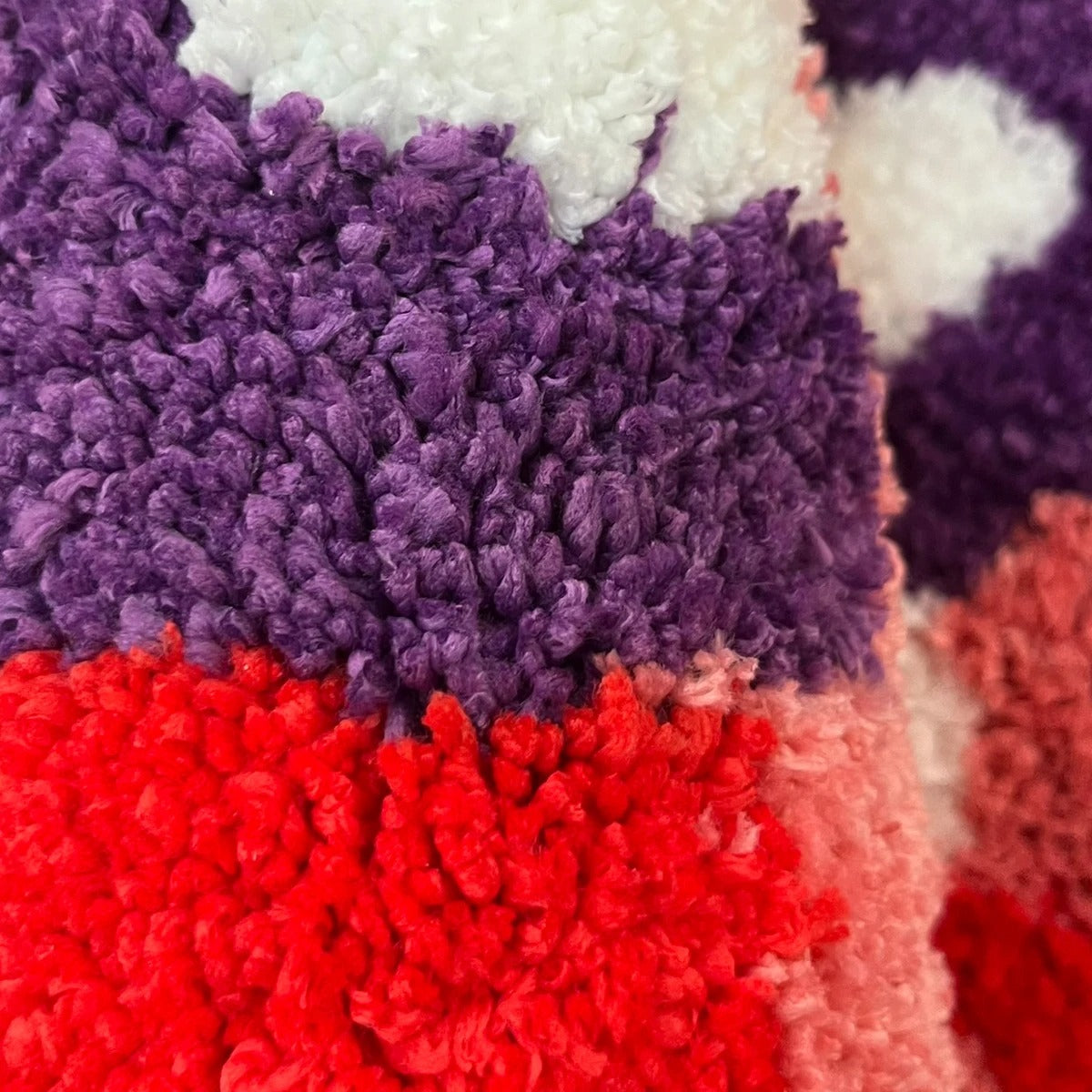 Round Red Psychedelic Colorful Mushroom Tufted Rug