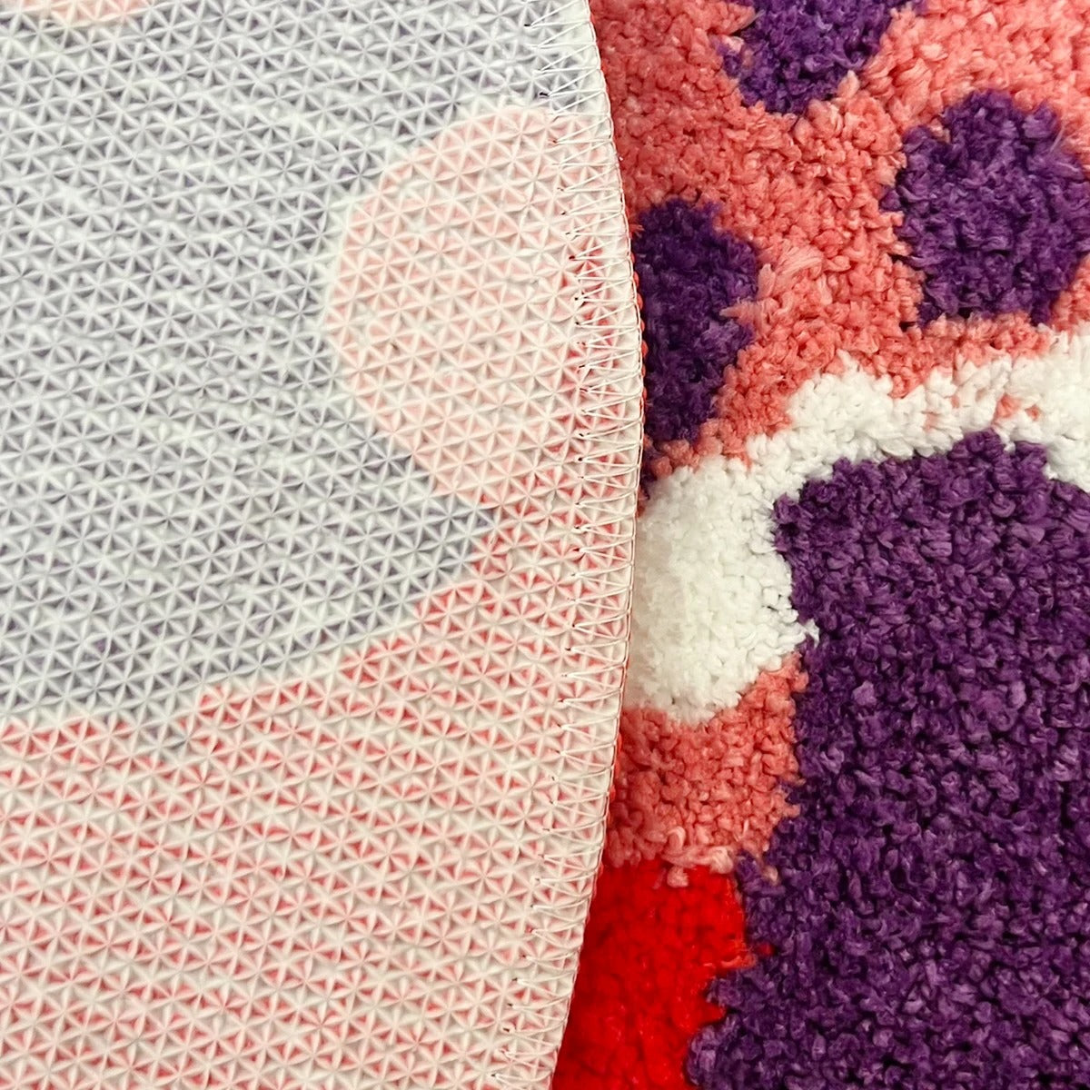 Round Red Psychedelic Colorful Mushroom Tufted Rug
