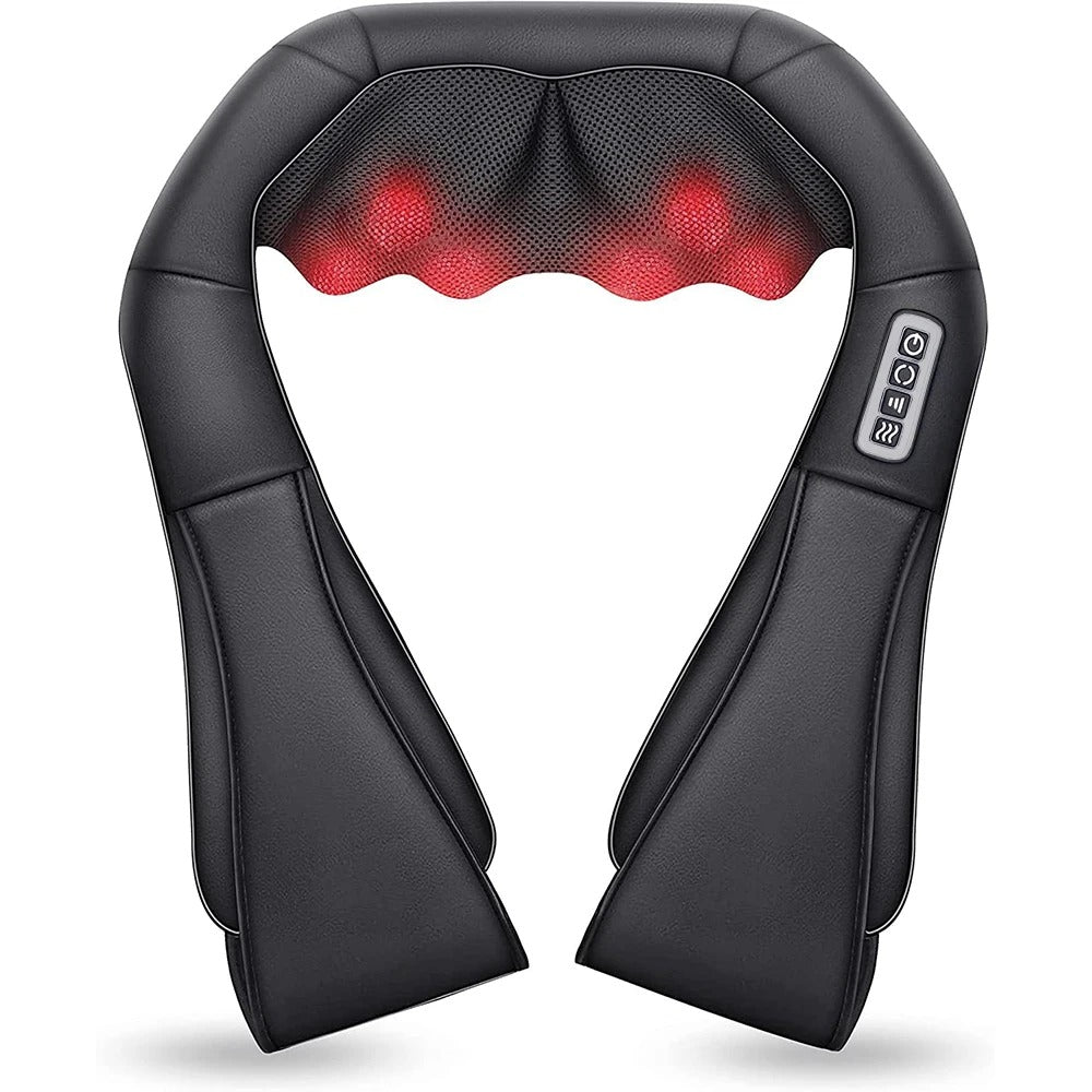 Shiatsu Neck and Shoulder Massager with Heat – Deep Kneading 3D Massage Pillow for Back, Waist, and Leg Pain Relief – Portable Electric Massager for Home, Office, Car