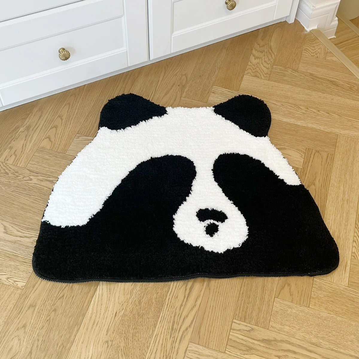 Shy Hiding Panda Tufted Rug