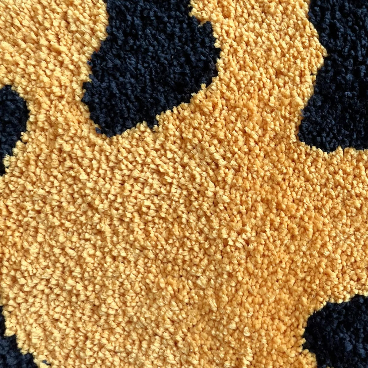 Black Yellow Trippy Smiling Face Tufted Rug