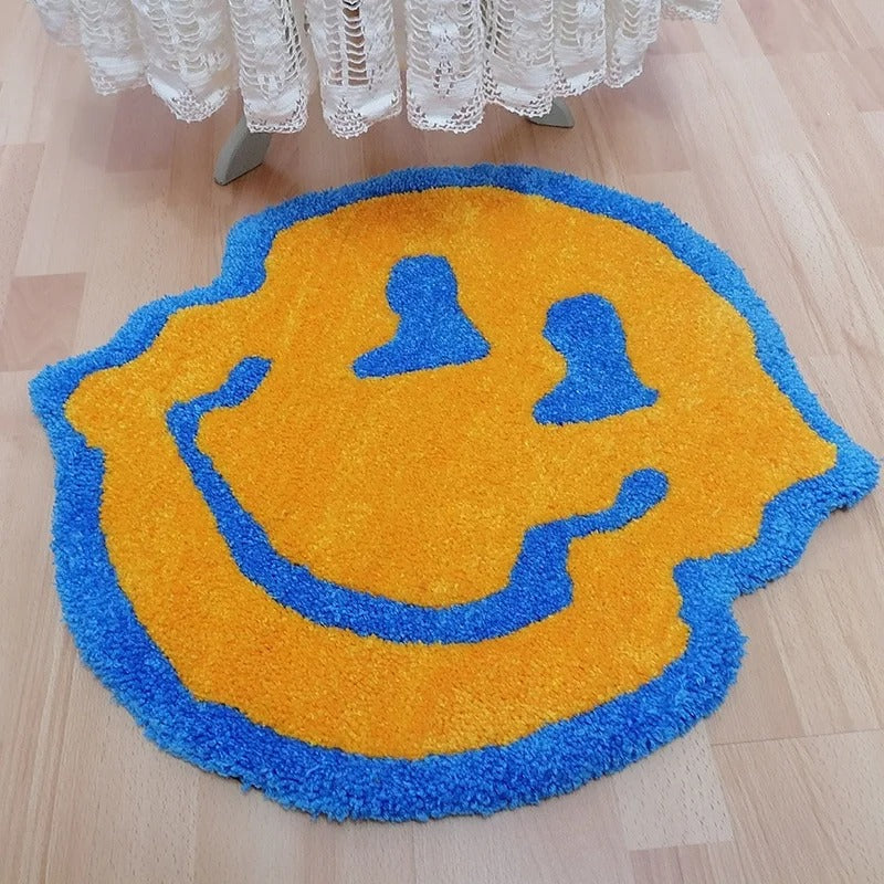 Twisted Trippy Smiling Face Tufted Rug