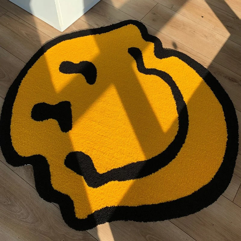 Twisted Trippy Smiling Face Tufted Rug