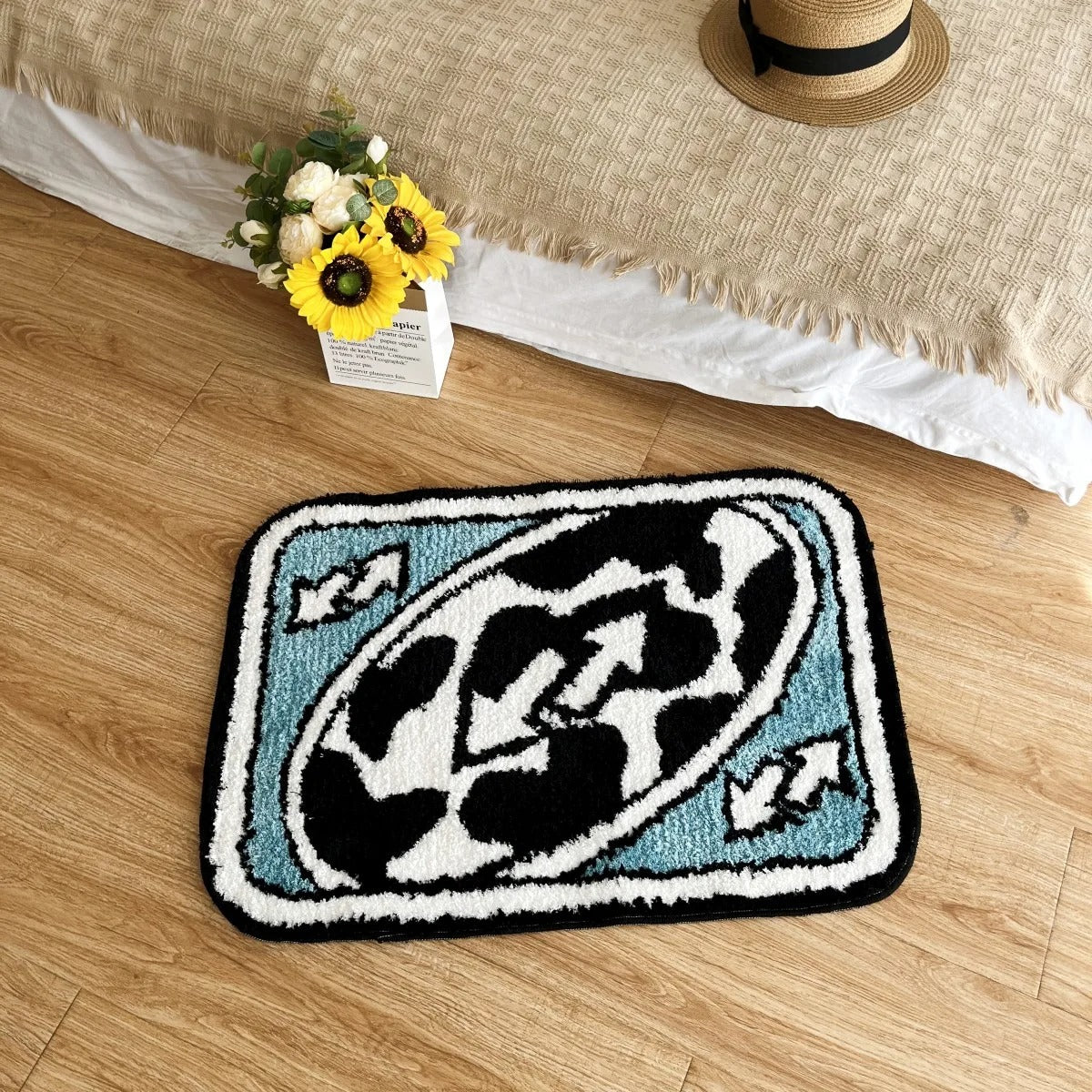 UNO Inspired Reverse Card Tufted Rug