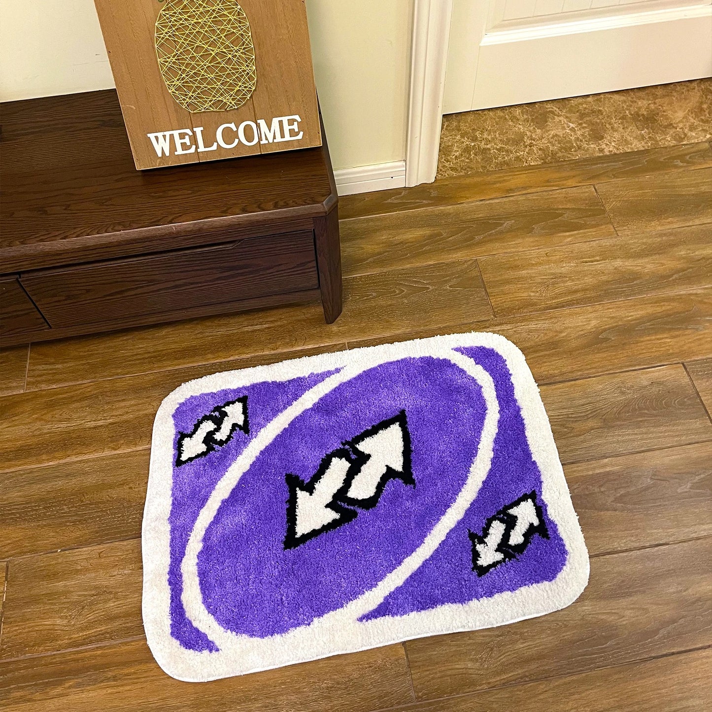 UNO Inspired Reverse Card Tufted Rug