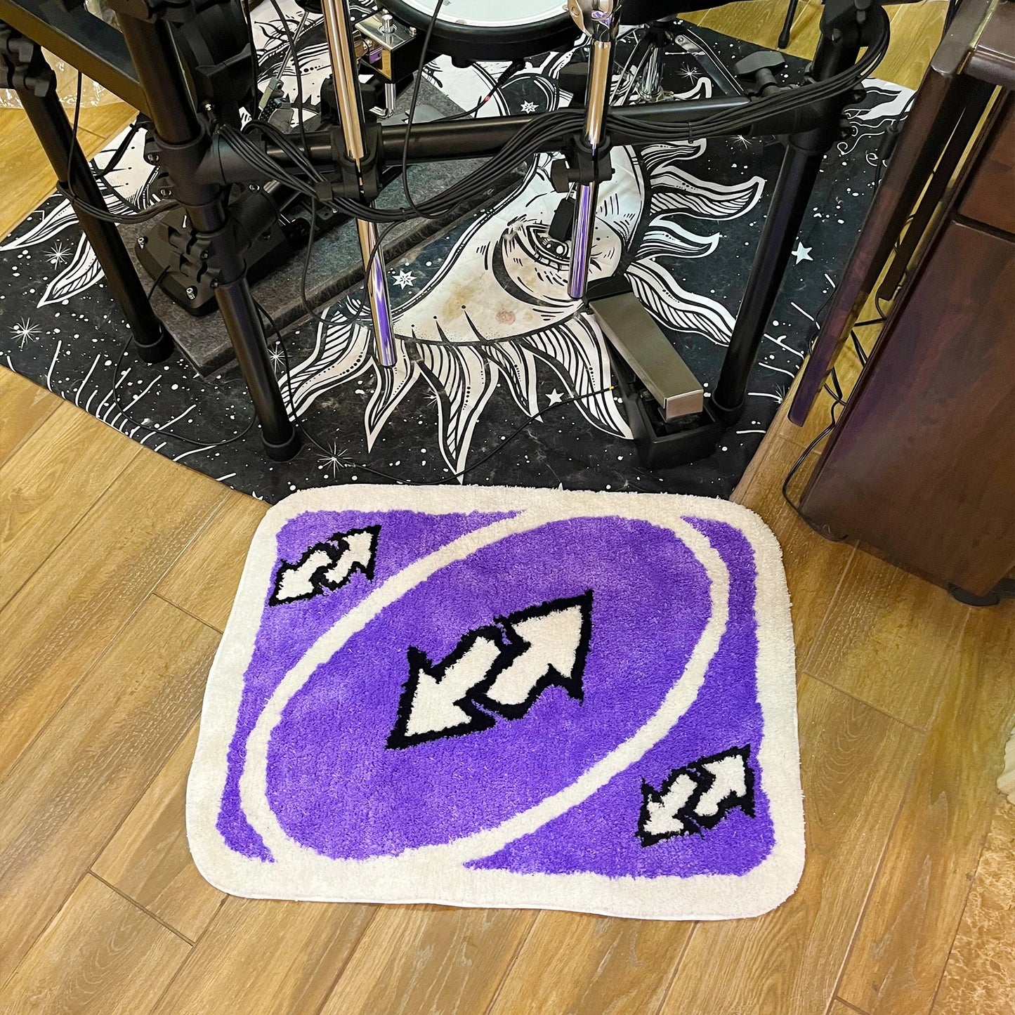 UNO Inspired Reverse Card Tufted Rug